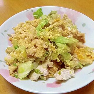 鶏ミンチとキャベツの卵炒め